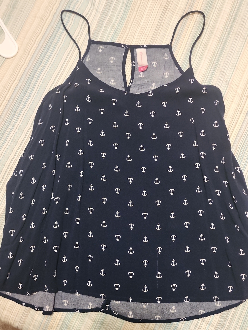 No Boundaries Navy & White Anchor Print Cami